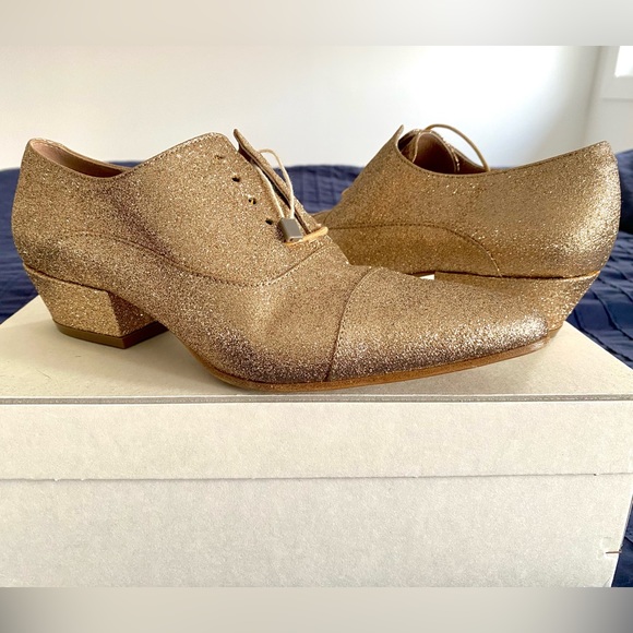 Golden Goose *rare* gold glitter oxfords. BNWT - Picture 5 of 8